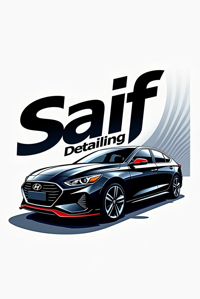 i want a logo with name ( Saif detailing ) and a good Hyundai civic car
make the name more clear
Hyundai civic black car