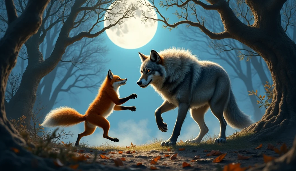 FOX WINS FIGHT WITH WOLF