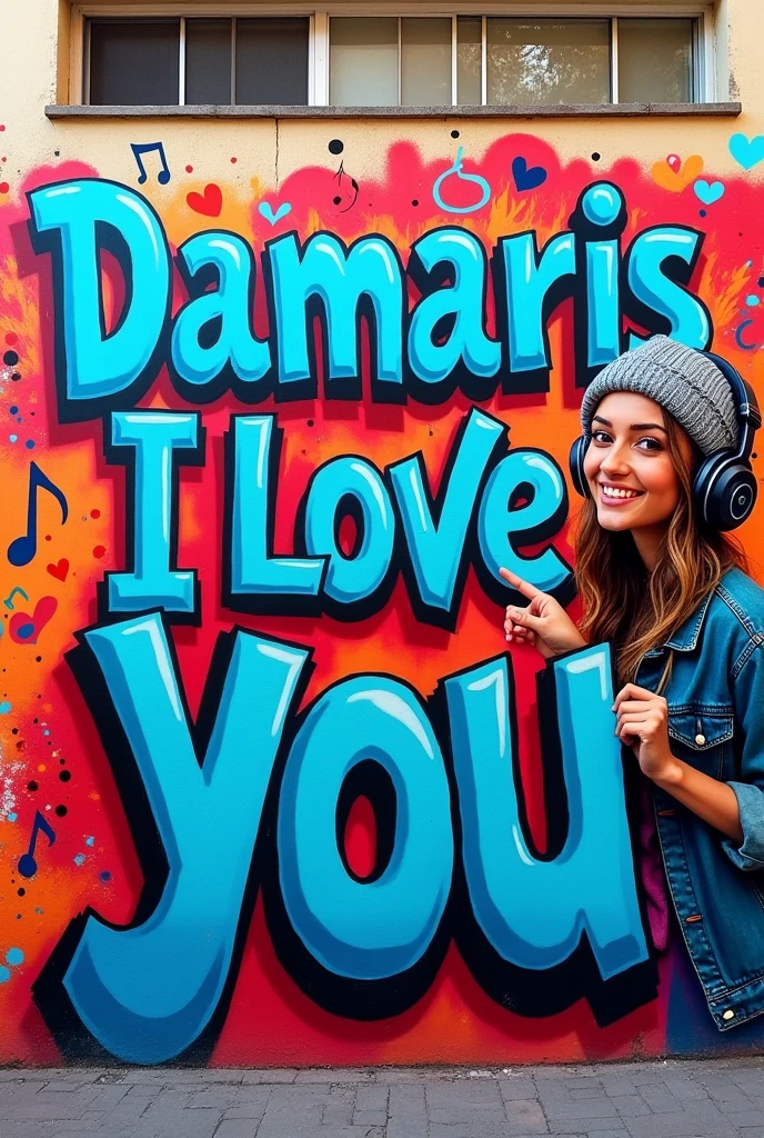 A graffiti saying Damaris I love you
