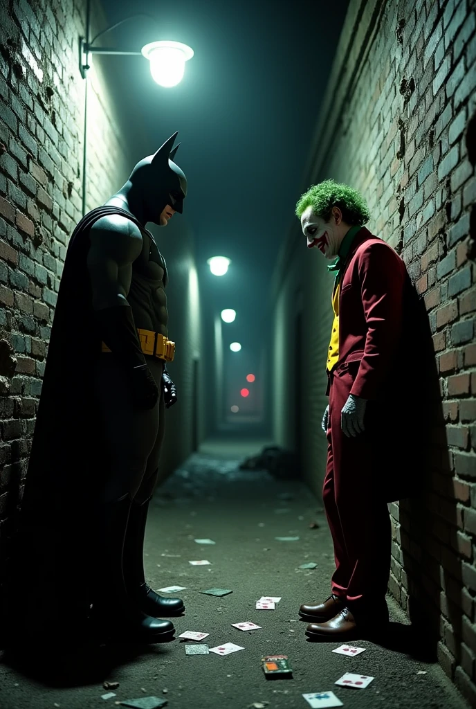 Batman and joker stare down 