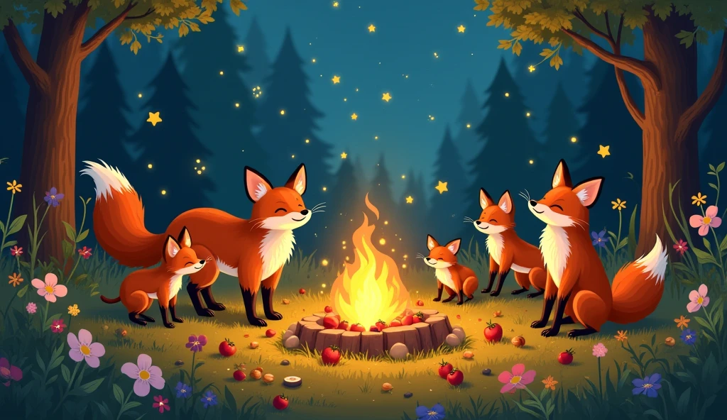 FOXES PARTYING