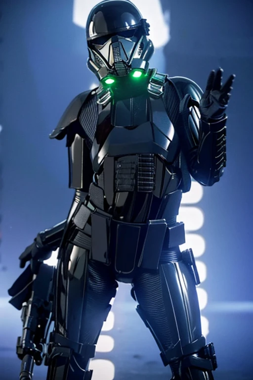 girl, star wars Deathtrooper, big thighs sexy teenth helmet, doing sexy pose