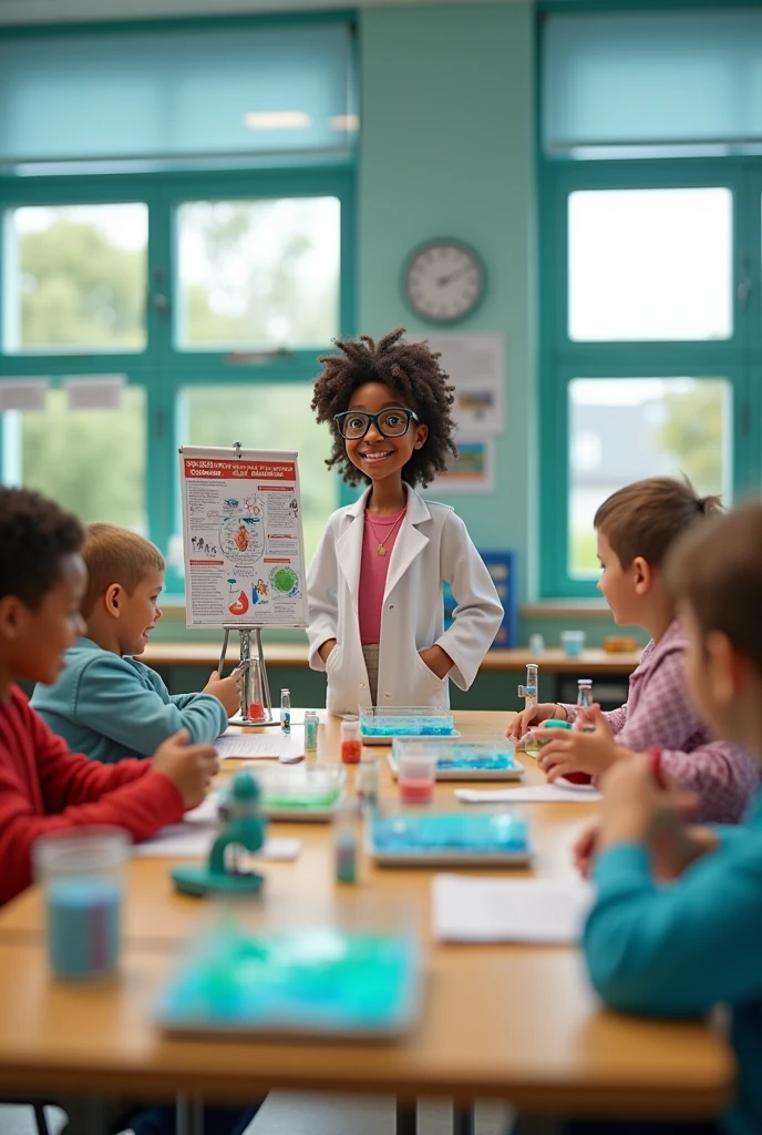 Please create an example of a school model with the theme of vaccine invention.