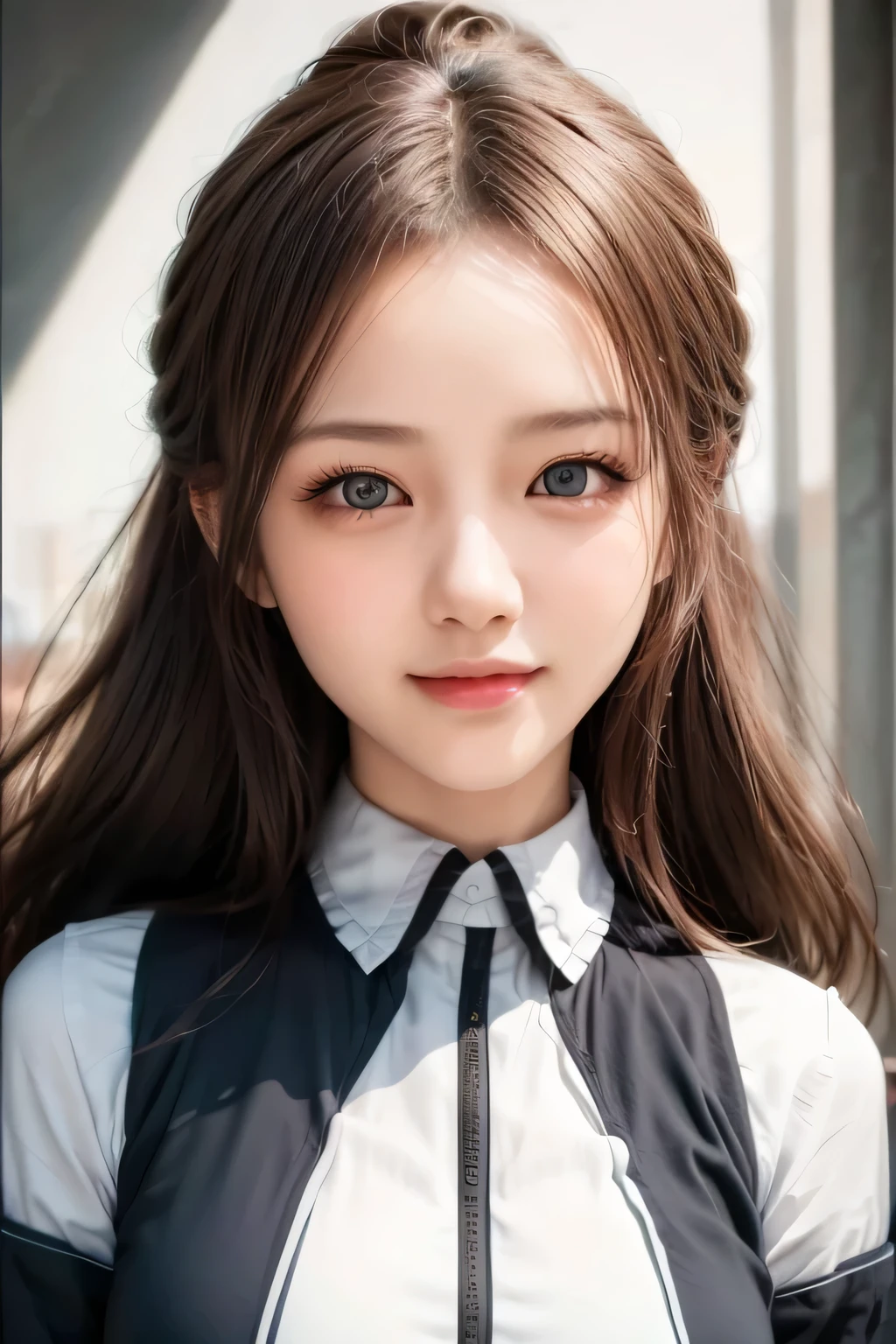 Masterpiece, best quality, CG, wallpaper, HDR, high quality, high-definition, extremely detailed, smile, cute girl, ultra realistic, realistic eyes, ultra detail, 70 mm lens