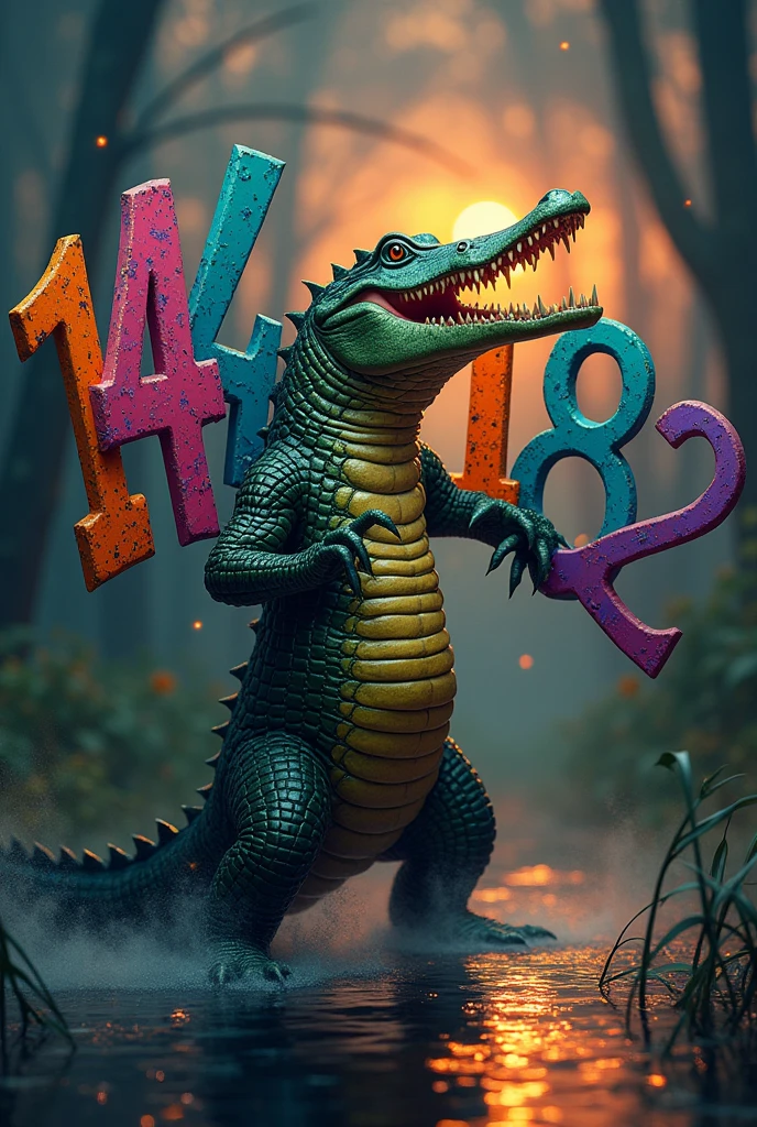 Crocodile armed with numbers 14.18.12 ago