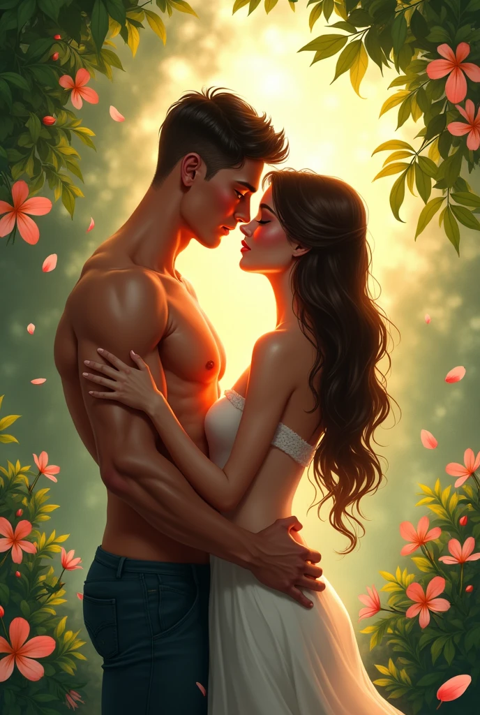 Illustration of a fully nude man and woman