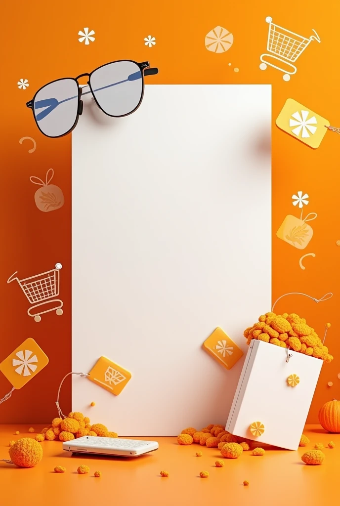 Flyer offering a product for sale with the orange and white color palette in shopee
