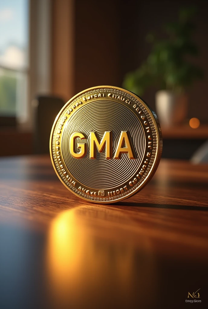 coin with logo "GMA"