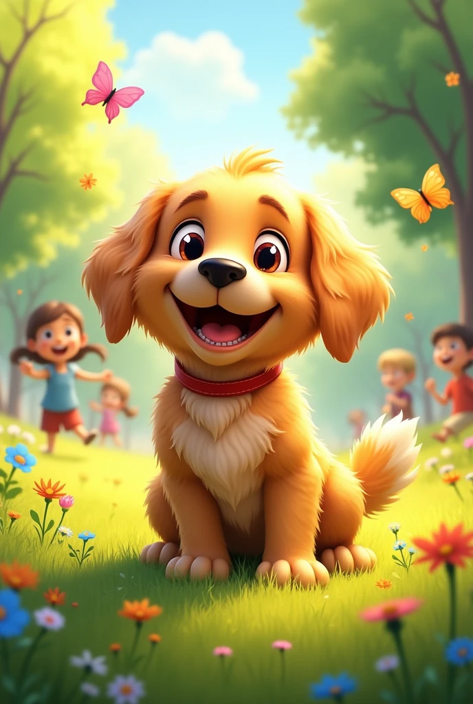 Dog character smile