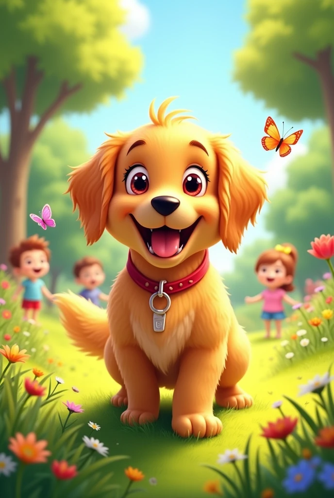 Dog character smile