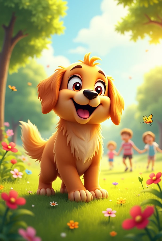 Dog character smile
