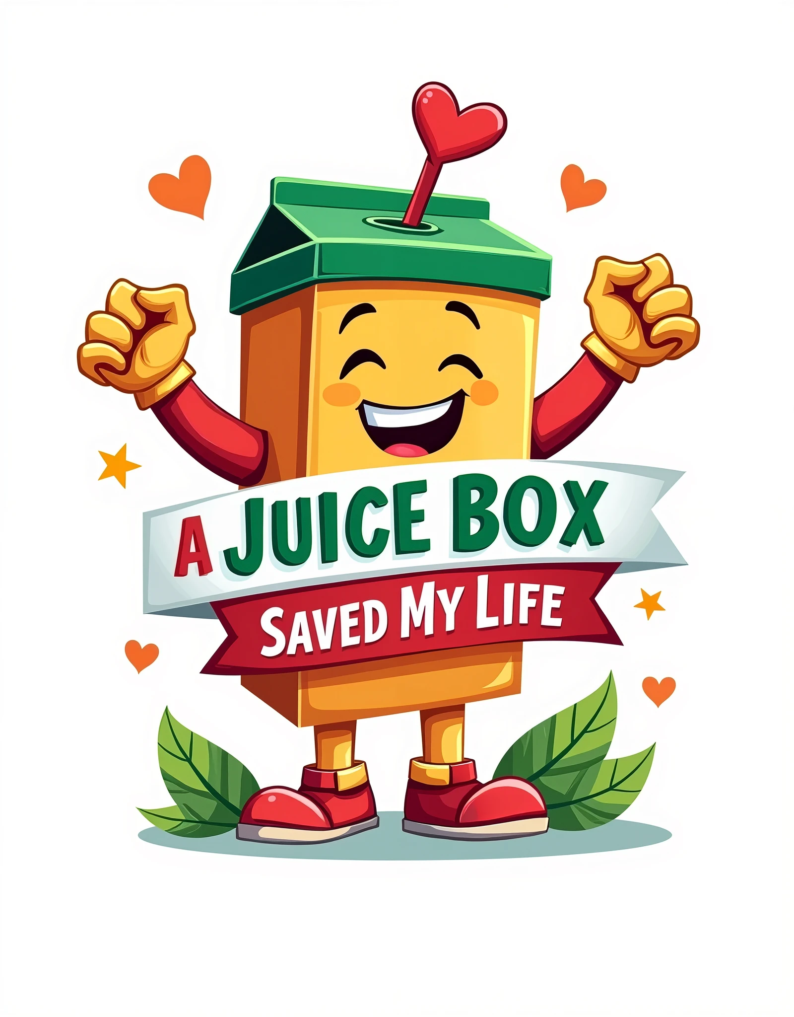 create design logo for t-shirt with text "A Juice Box Saved My Life Blood Sugar Diabetes Awareness" on white background