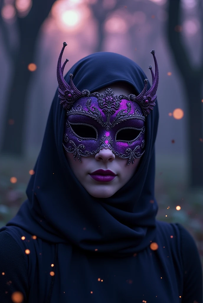 A mask with a dark purple color 