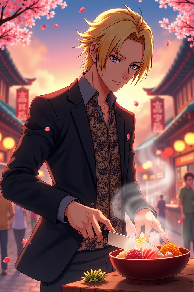 Sanji in the art style of Naruto