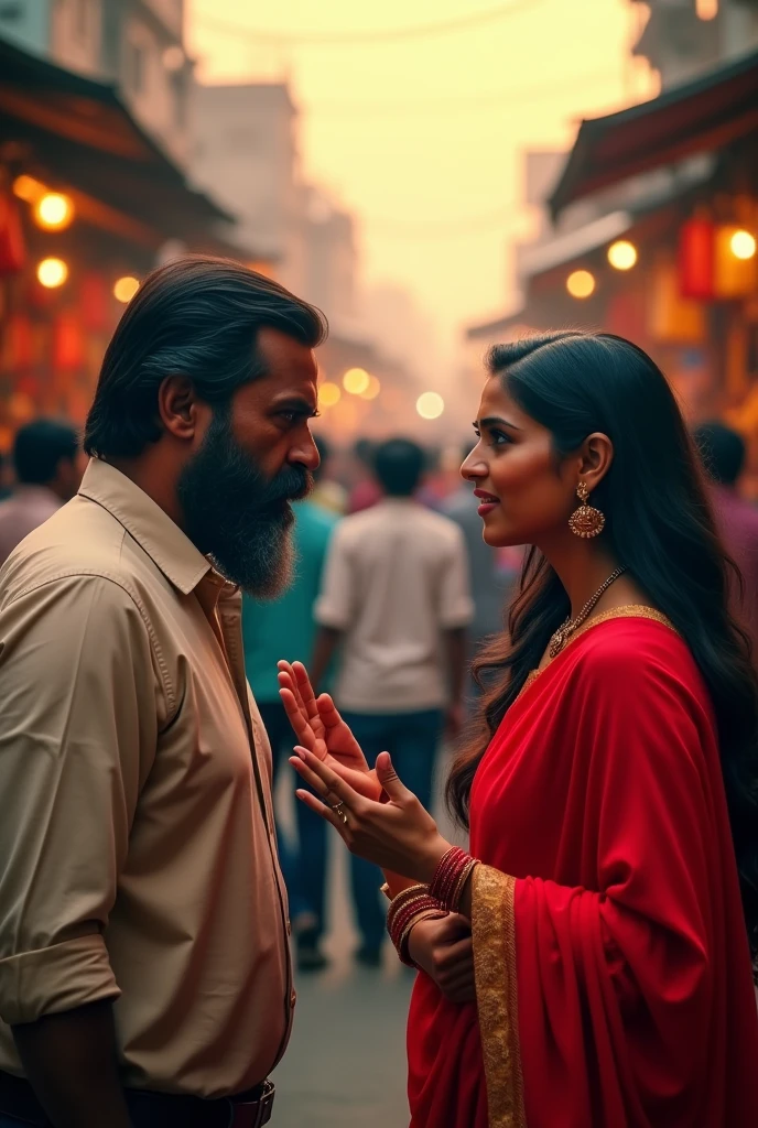 Angry man and women in india