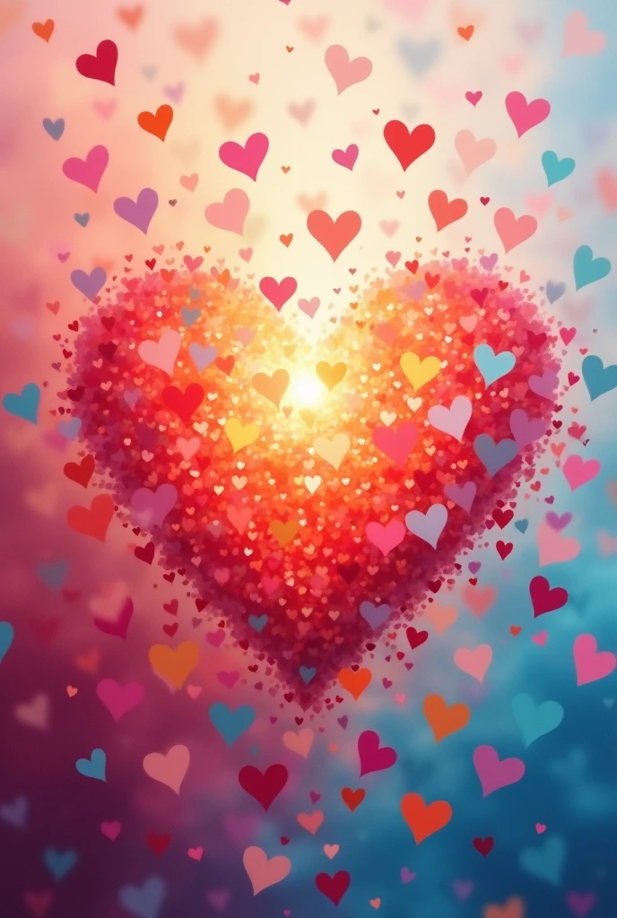 Create an image with all the meanings of colorful hearts