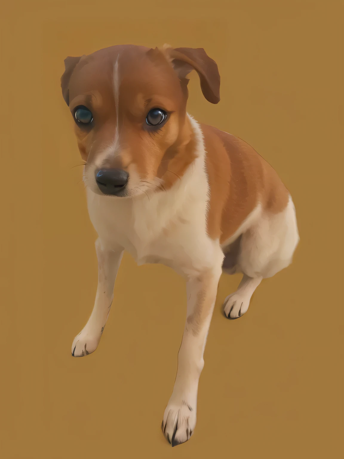 a very cute furry dog, hairs drawn like cartoon, perfectly drawn eyes, eyes like a cartoon drawing, beautiful eyes, perfect eyes, she is very happy, she is smiling, the image is very detailed