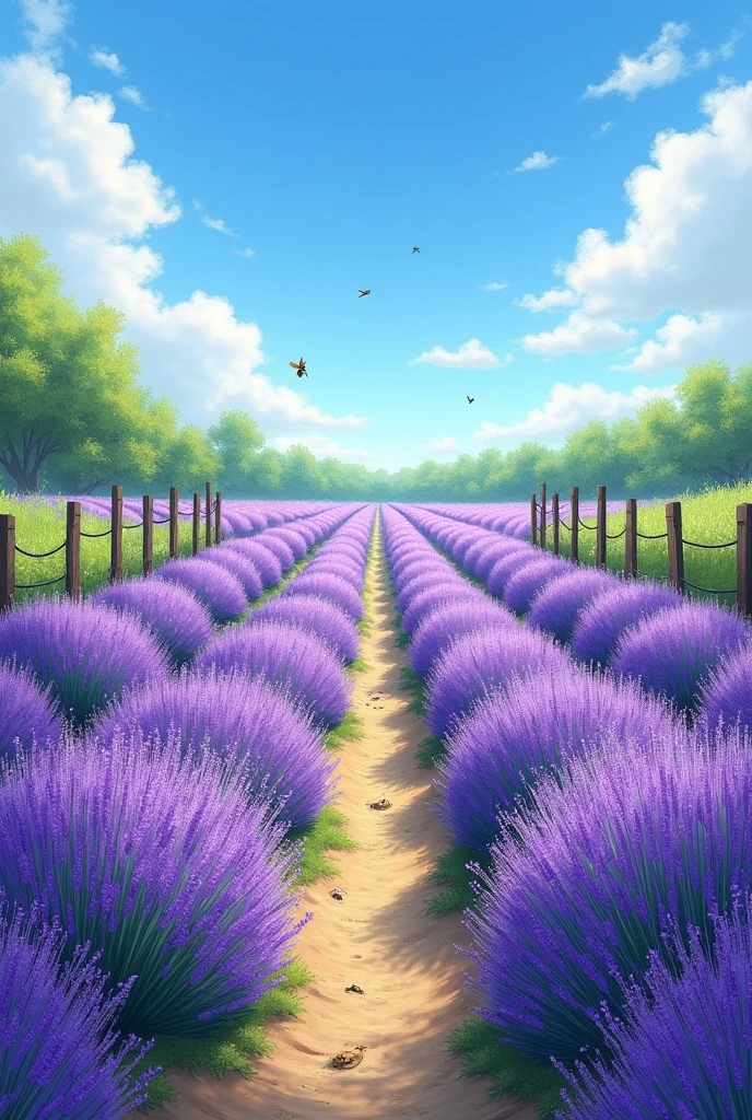 I created the image of a real lavender garden, do not put human 