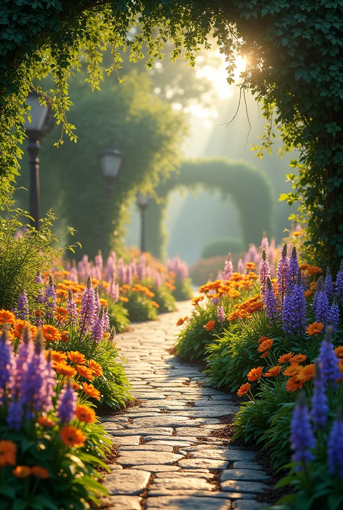 I created the image of a garden with flowers