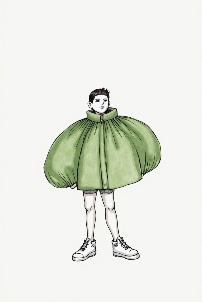 Make a realistic human image, but in drawing, let it be simple