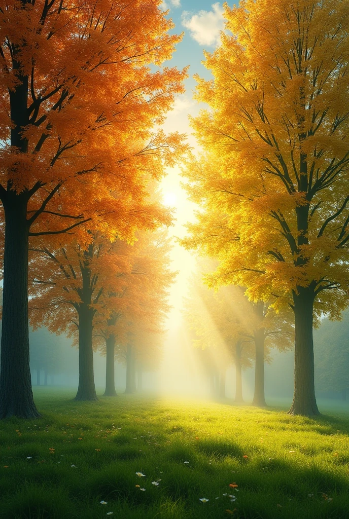 Fresh morning Trees that shine with sun light 