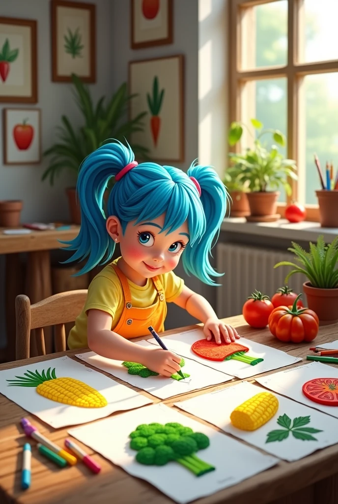 Coloring vegetables, each vegetable on a separate sheet 