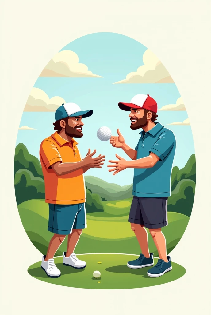 Golf bros golf ball logo simple