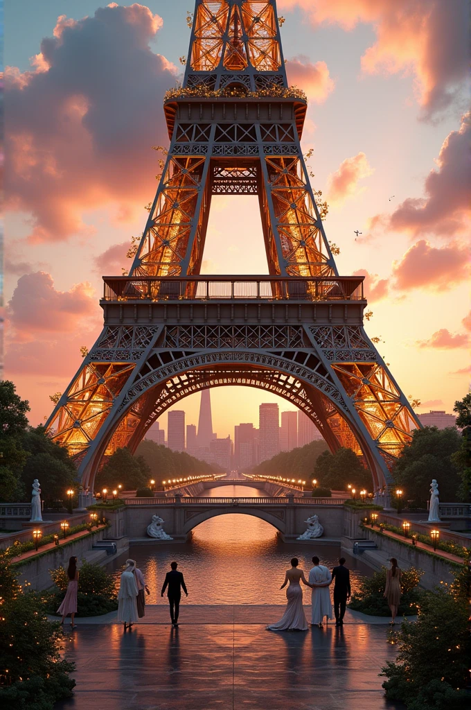 Create Eiffel Tower-like tower, only more luxurious and more beautiful