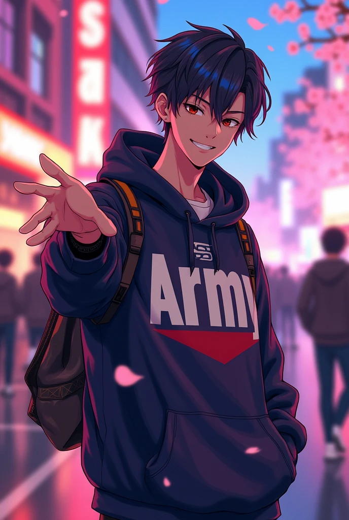 Jeon Jungkook anime y en su ropa diga Army