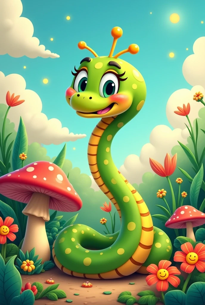 cartoon snake with big feet