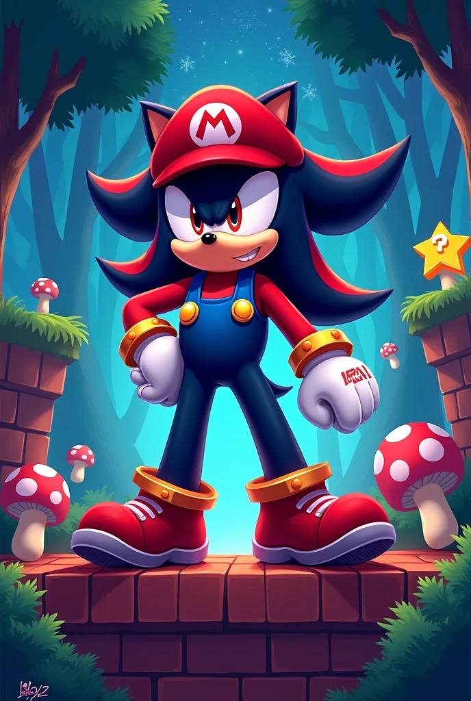 hazme un shadow the hedgehog con skin de mario beross
