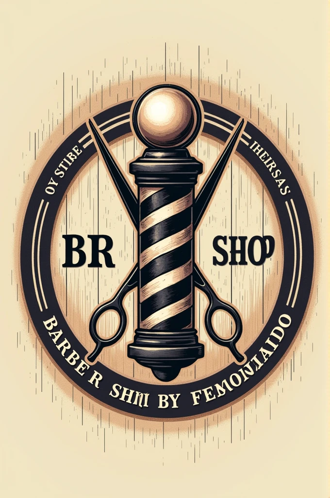 a round barber shop logo with the phrase "barber shop by Fernando"