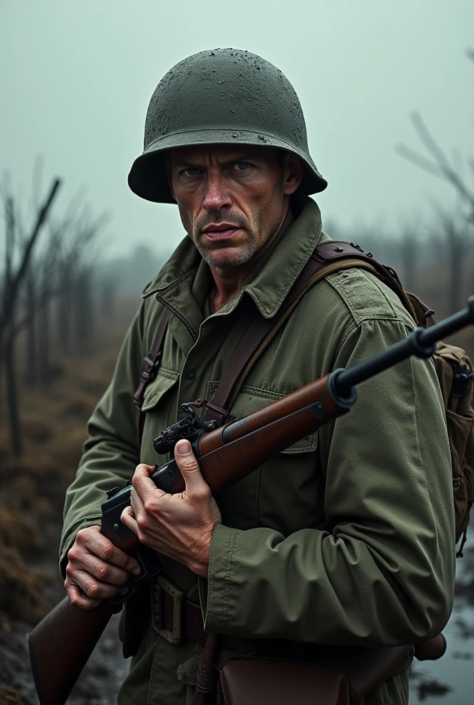 (photorealism:1.2),  World War II soldier 