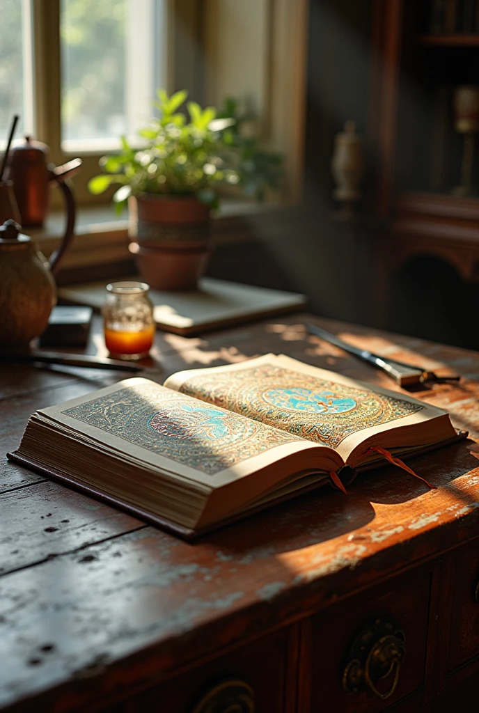 Oh, the creator's book on the table with the cover completely made by the creator