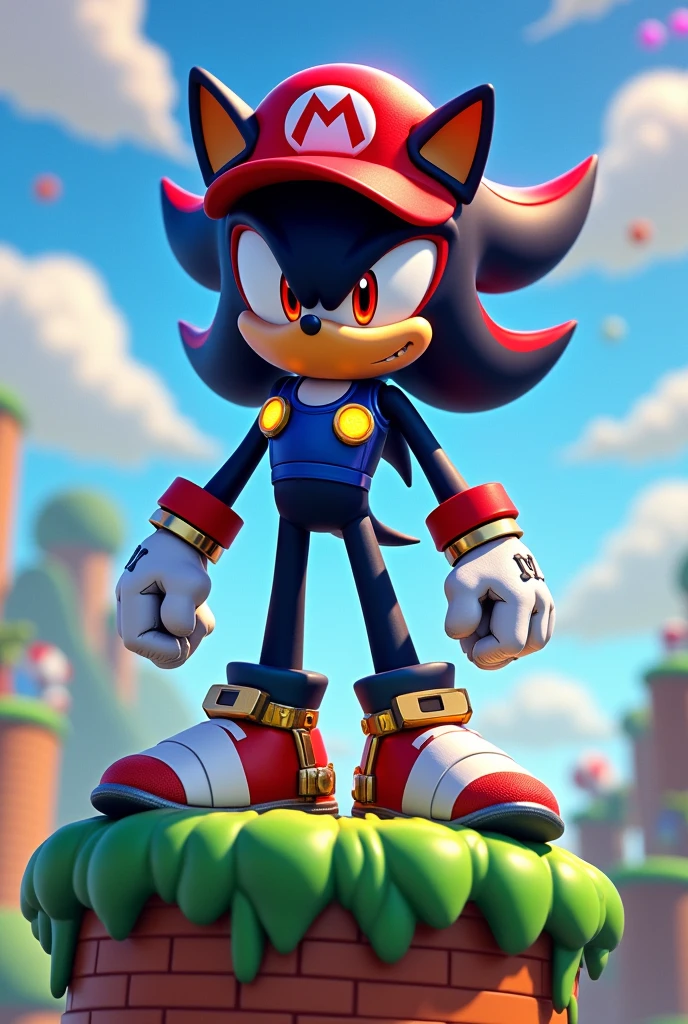 hazme un shadow the hedgehog con skin de mario bross modo robot

