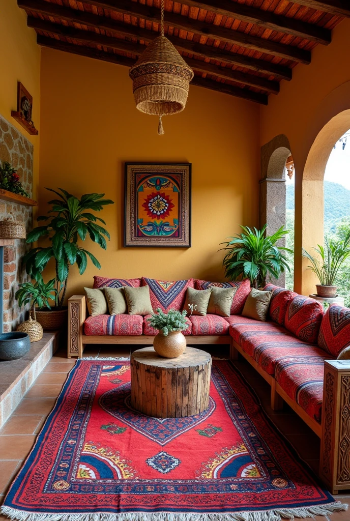 Decorating a living room in the Huehuetenango style