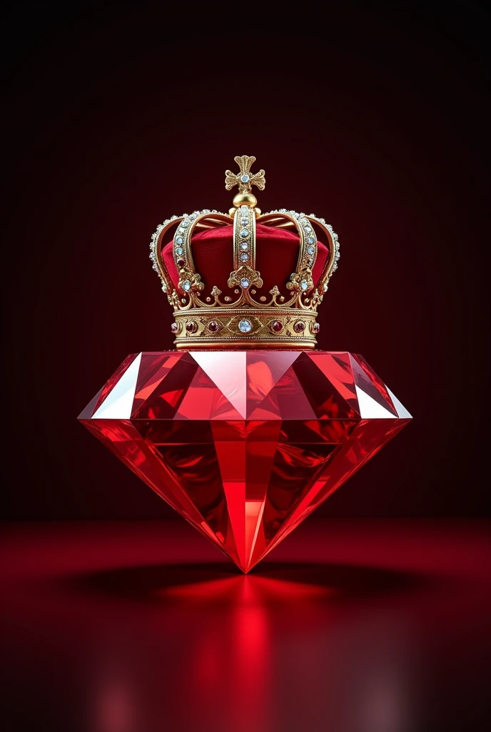Create an album cover that features a red diamond with a crown on top
