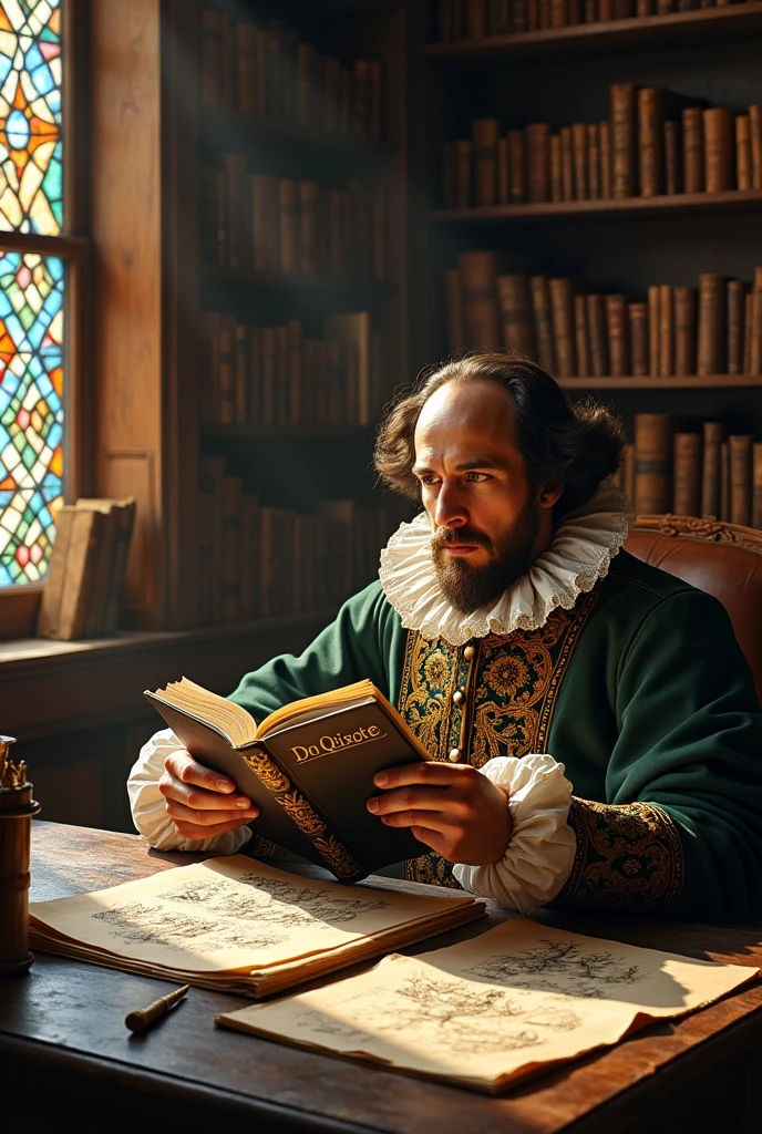 William Shakespeare reading Cervantes&#39; Don Quixote 