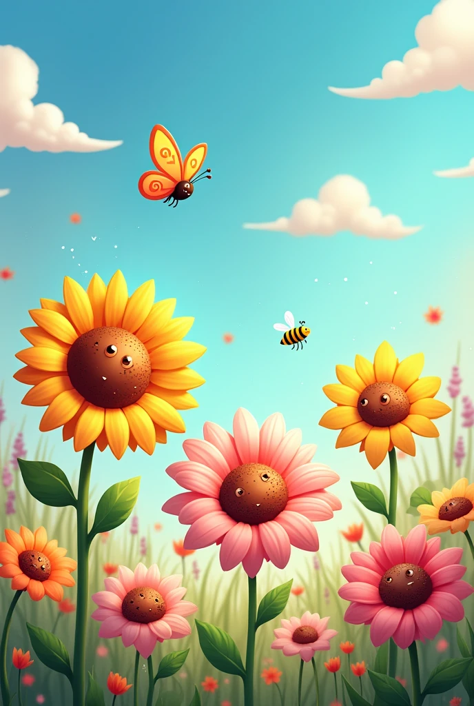 Flower garden cartoons for story