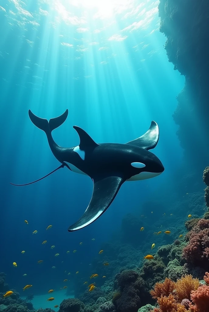 Merge a manta ray and an orca