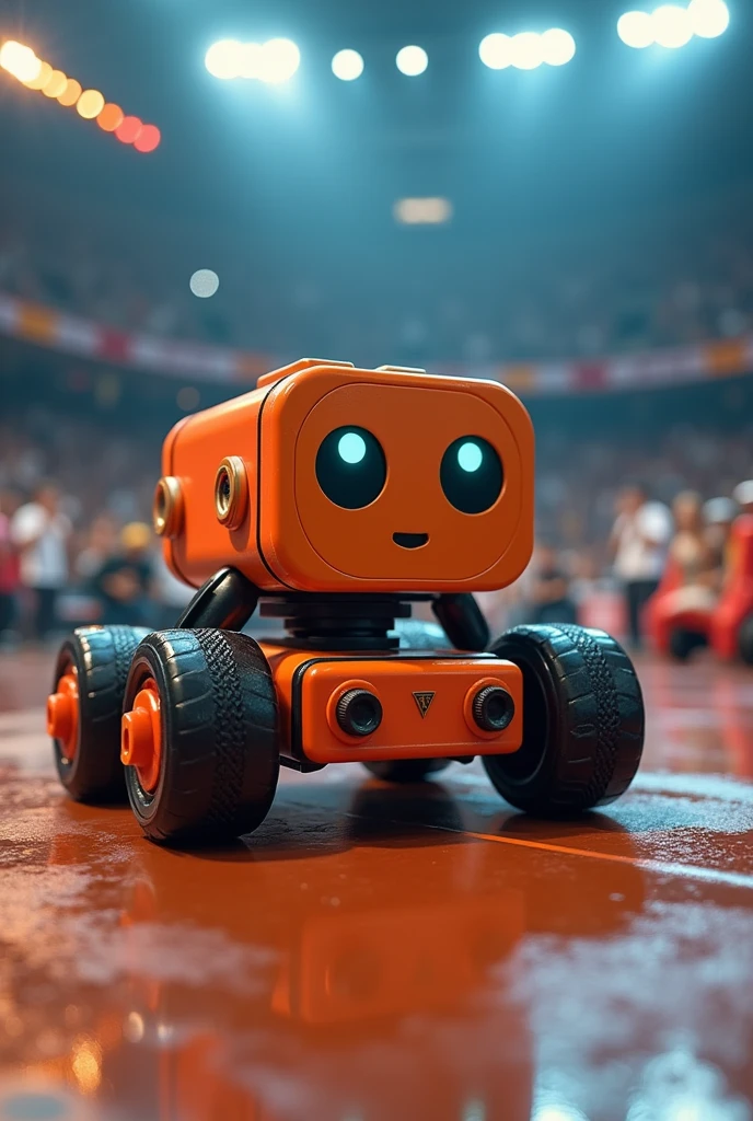 a rectangular sumobot logo, similar to those used in competitions, They are box-shaped, that is tender, They have no body.
They are boxes, They have wheels and a plate to push their opponents