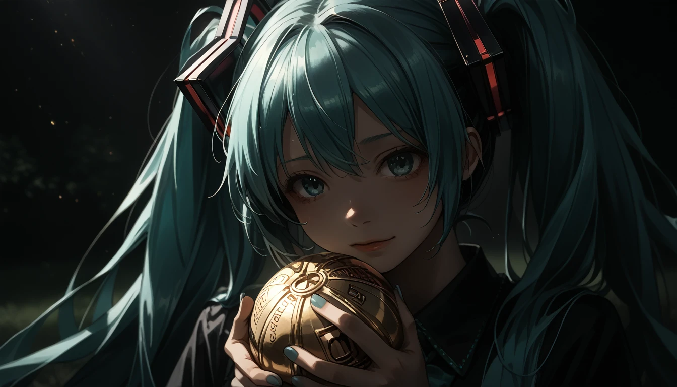 Close-up of a man, holding a ball in front of a grave, Mikudayo, hatsune Miku, portrait of hatsune Miku, pixiv contest winner, Miku, Anime girl with turquoise hair, pixiv, vocaloid, anime art wallpaper 8k, hatsune Miku portrait, trending on artstation pixiv, anime Mo artstyle