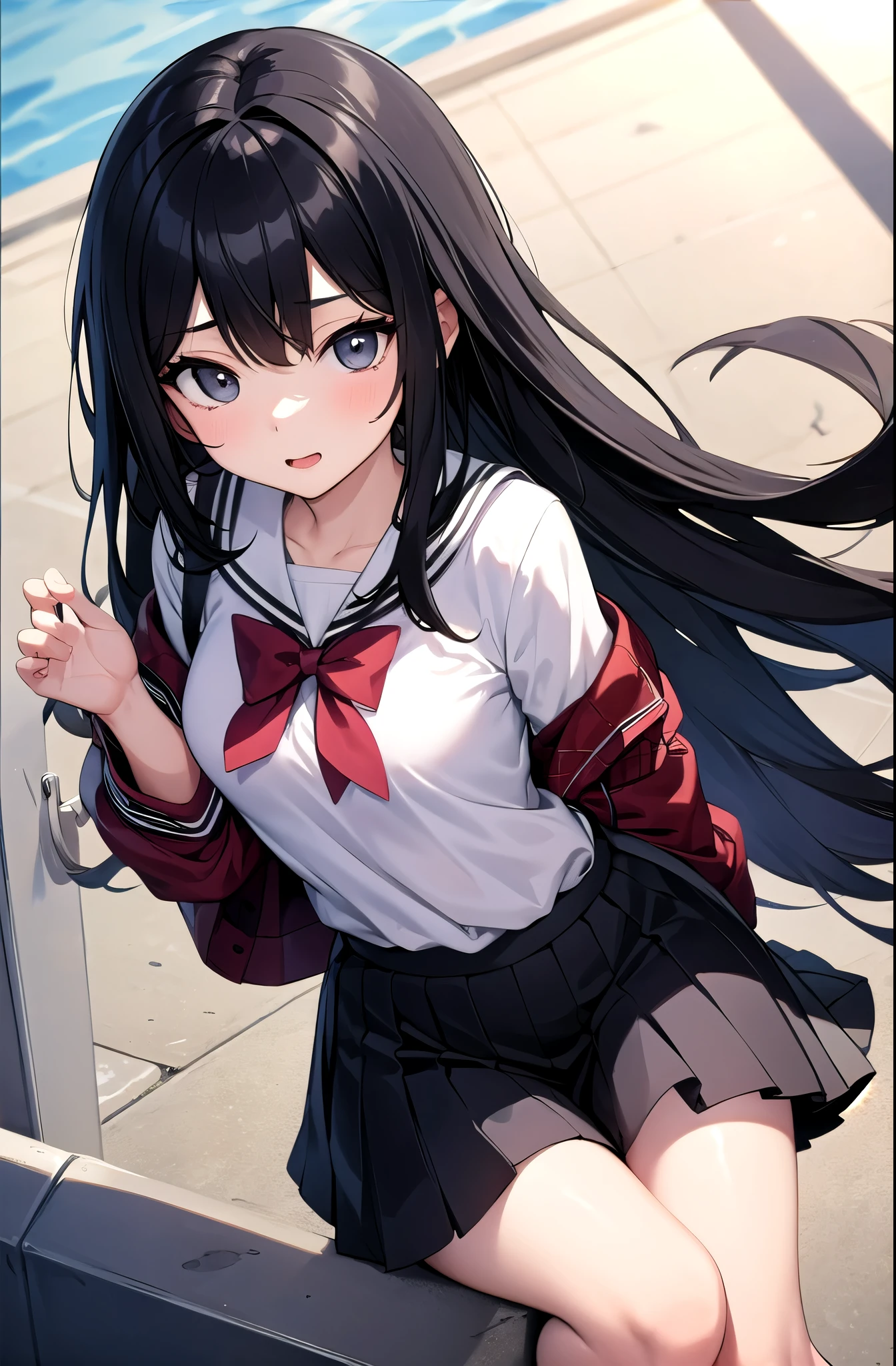 high school girl,Black Hair,