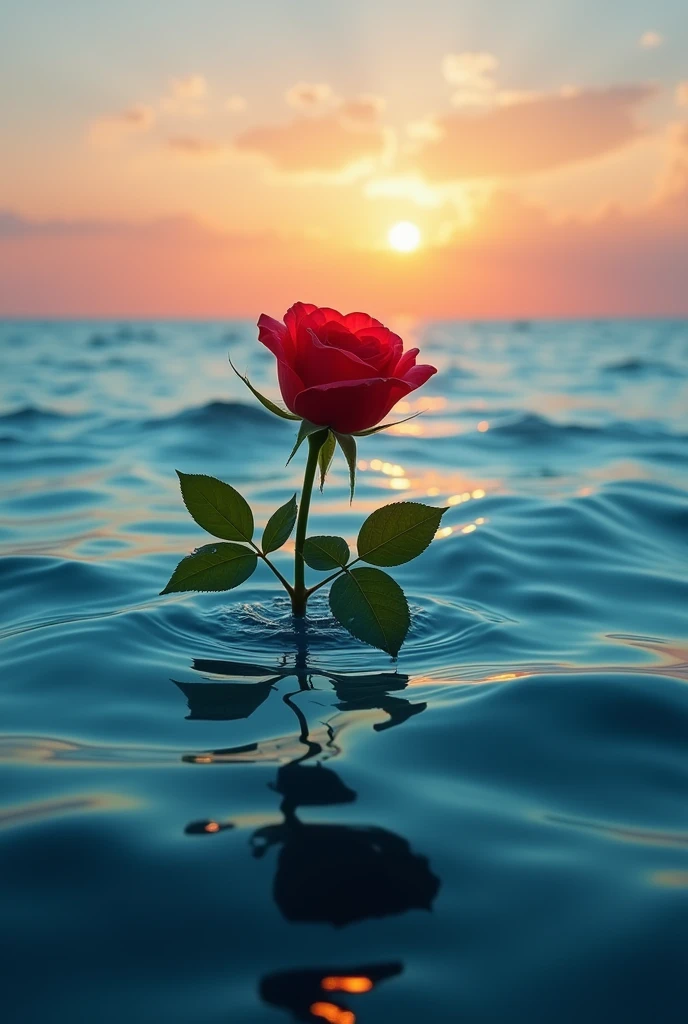 rose in the middle of the ocean