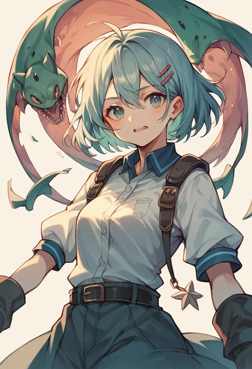 girl shooting zombies in anime style