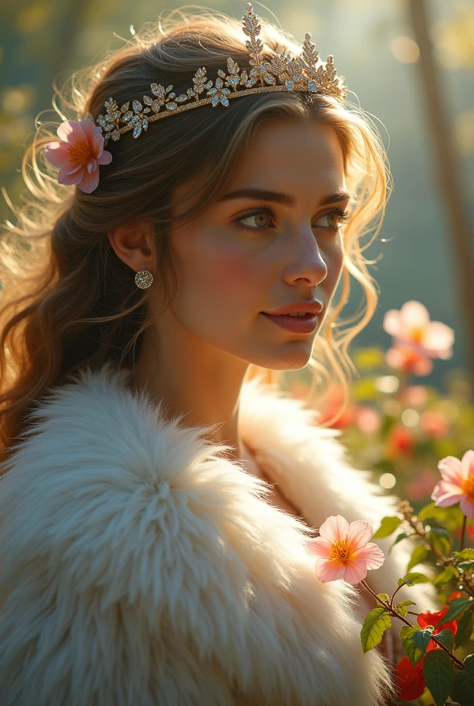 Stunning Princess, furry, no clothing, photo in 8k, very beautiful transsexual, photo realist.