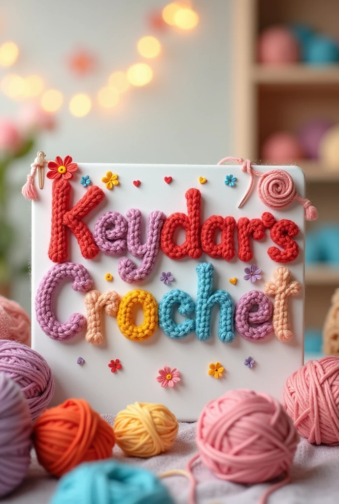 i need a crochet logo for a bussness; this logo need to said keydar's crochet with the thread