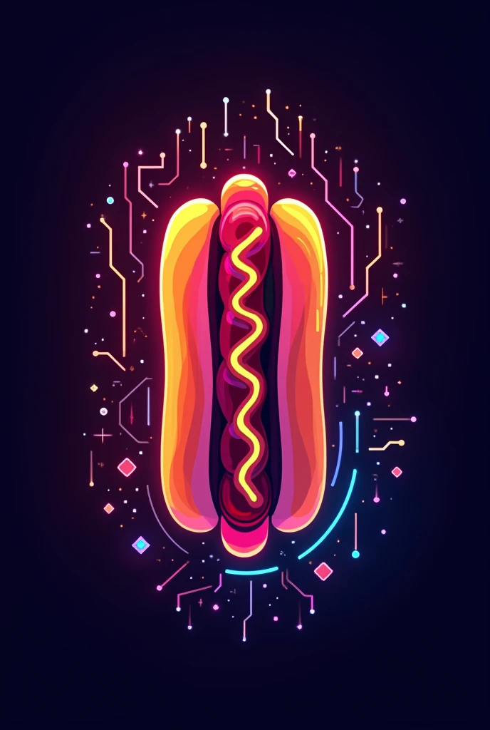 A logo for an electronic hot dog startup
