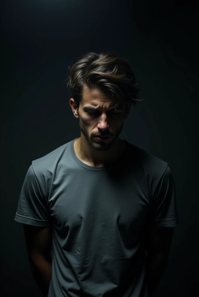a dark background of an image of a man looking confused or frustrated