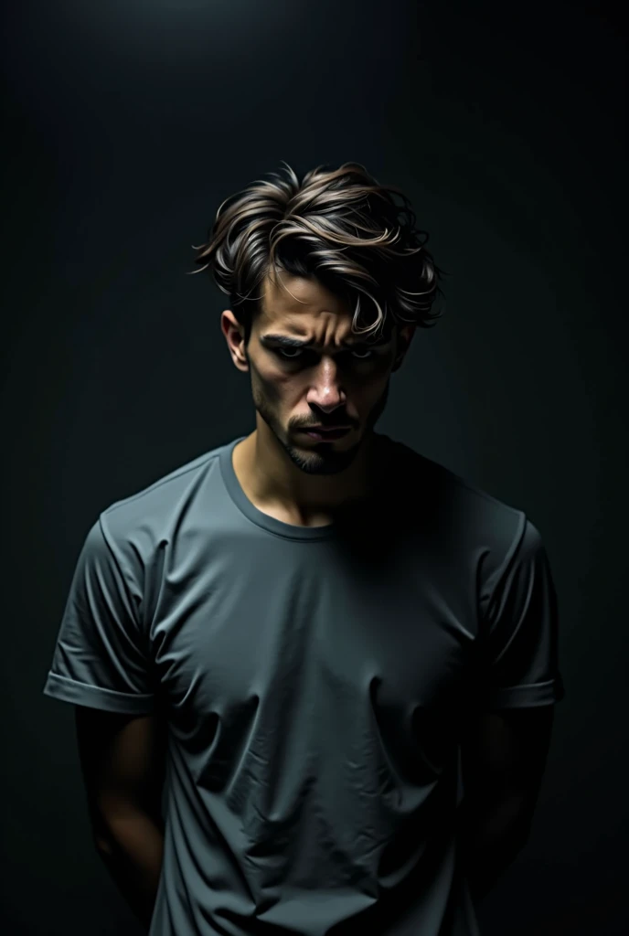 a dark background of an image of a man looking confused or frustrated 